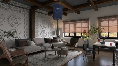 luxurious living room featuring elegant furniture arrangement and harmonious decor style, optimizing space for comfort using Homestyler's AR virtual furniture placement feature